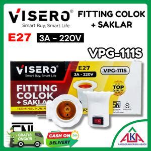 Jual Fitting Colok Putih Saklar VISERO VPG-111S E27 3A 250V Kuningan ...