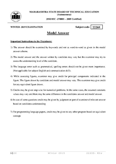 22205 Model Answer Winter 2019 - ####### MAHARASHTRA STATE BOARD OF ...