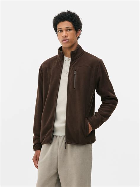 Men's Chocolate Zip-Up Fleece Jacket | Primark