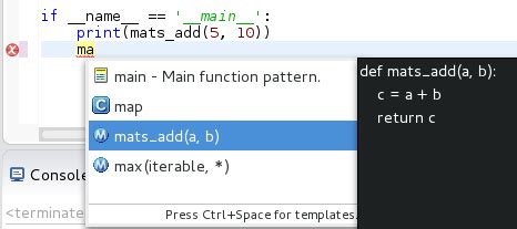PyDev Python Code Editor 的图像结果
