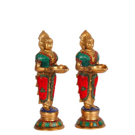 Buy Brass Deep lakshmi/ Brass Deep Lady/ Brass Pavaai vilakku 9 ...