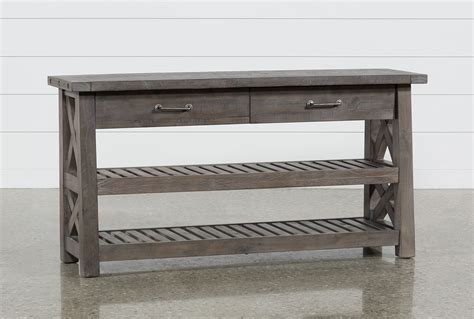 Distressed Grey Sofa Table | Baci Living Room
