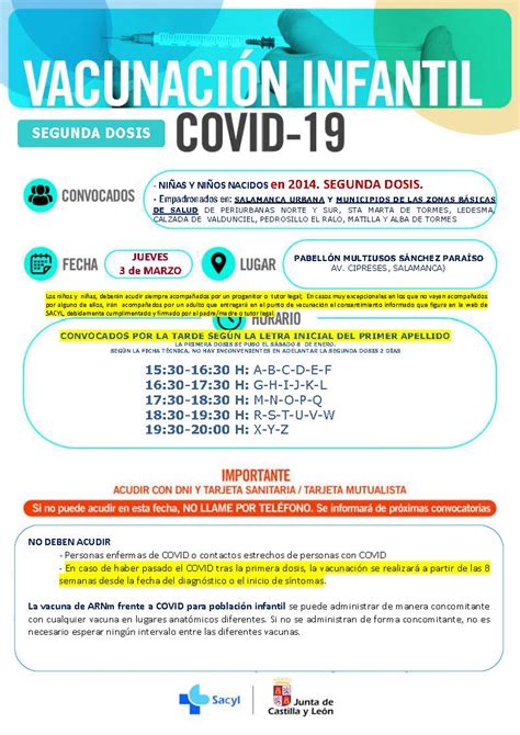 CAMPAÑA DE VACUNACIÓN INFANTIL PARA VECINOS DE CASTELLANOS DE MORISCOS ...