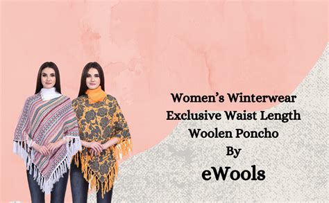 Buy eWools Women’s Winterwear Exclusive Waist Length Woolen Poncho at ...