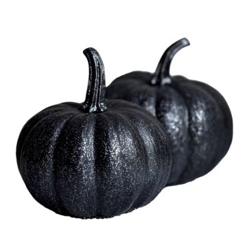 Black Pumpkins On Glittery Background, Black Pumpkin, Halloween ...