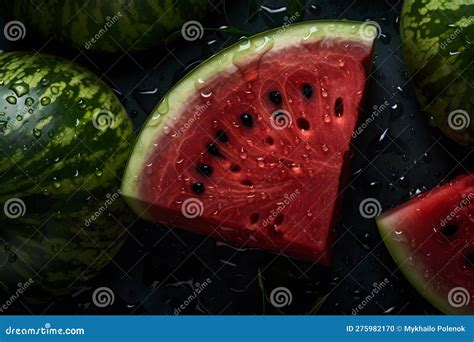 Slices of Watermelons. Neural Network AI Generated Stock Illustration ...