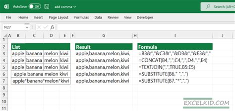Image result for How to Add a Comma in Excel Column