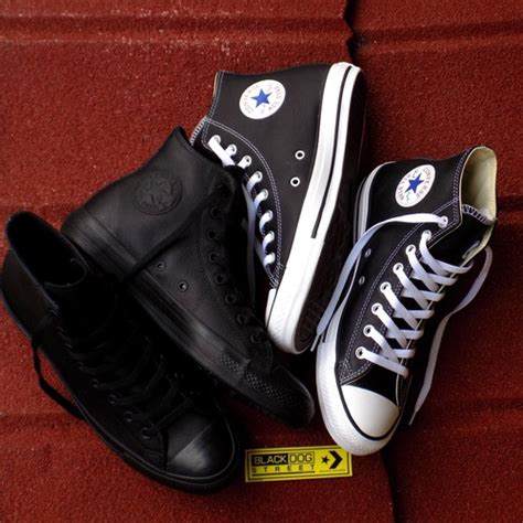 Jual converse chuck taylor hi leather - 2 warna - black/mono, 36 - Kab ...