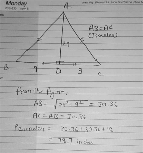 An altitude is drawn from the vertex of an isosceles triangle, forming ...