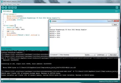 Arduino IDE Running Pico 的图像结果