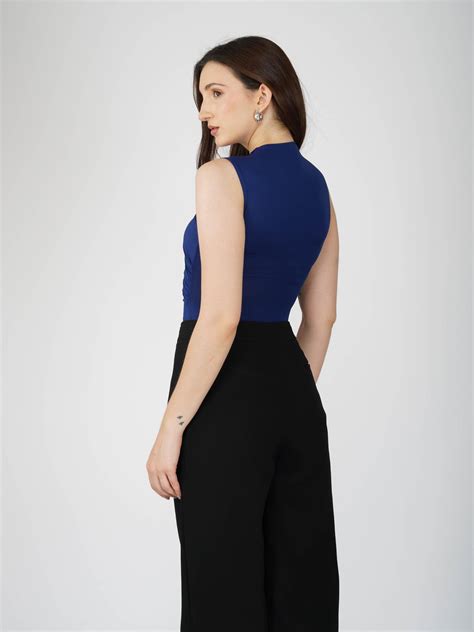 Blue Overlap Bodysuit - Glint Bodysuit (Navy)