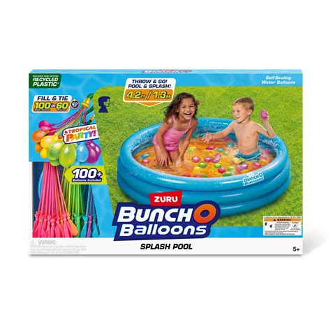 Bunch O Balloons Splash Pool with Tropical Party 100+ Rapid-Filling ...
