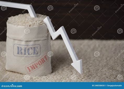 Rice Import. Decrease in Imports of Rice and Grain Crops. World Food Crisis Stock Photo - Image ...