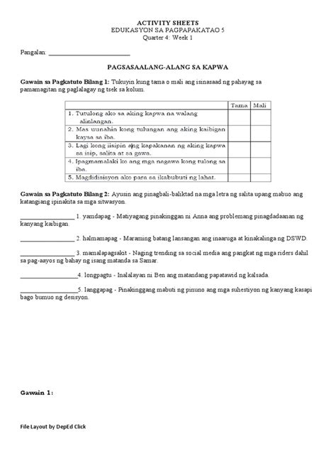 Image result for ESP 5 Quarter 4 Week 1 Module