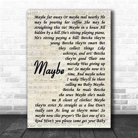 Annie Maybe Script Heart Song Lyric Quote Print - Song Lyric Designs