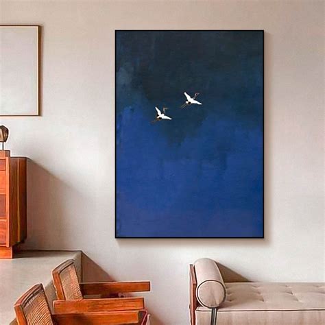 Surrealist Dark Blue Sky Painting Dark Blue Wall Decor · Abstract Art ...