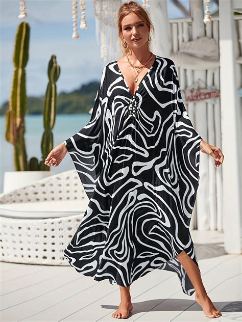 Nova™ - Geometric Print Kaftan Dress – Mary's Boutique Malibu
