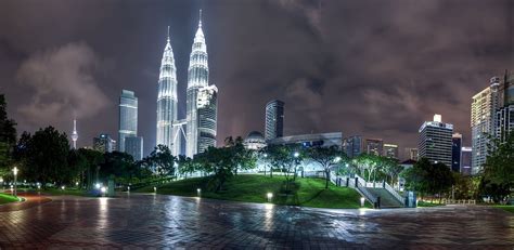 Kuala Lumpur, skyscrapers, 1080P, country, capital, night, landscape, the state, Malaysia, light ...