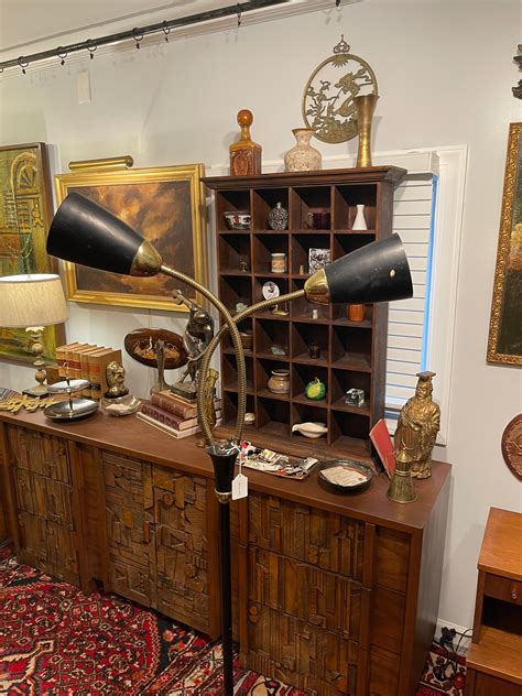 Mid Century Lightolier 2 Arm Goose-neck Floor Lamp, Gerald Thurston At ...