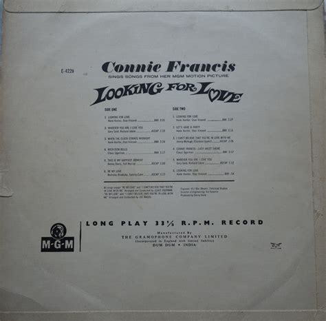 Connie Francis - Sings Songs From Her New MGM Motion Picture "Looking ...
