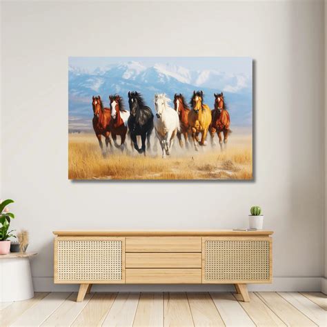 7 running horses/seven running horses painting as per vastu for living ...