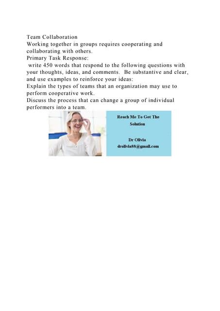 Image result for Working Together Example Question