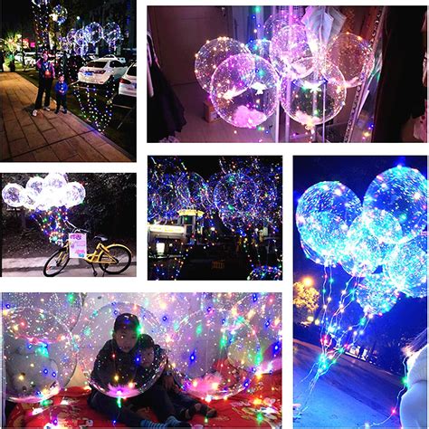 Buy 6 PACKS LED Light Up BoBo Balloons with Stick,3 Levels Flashing LED ...