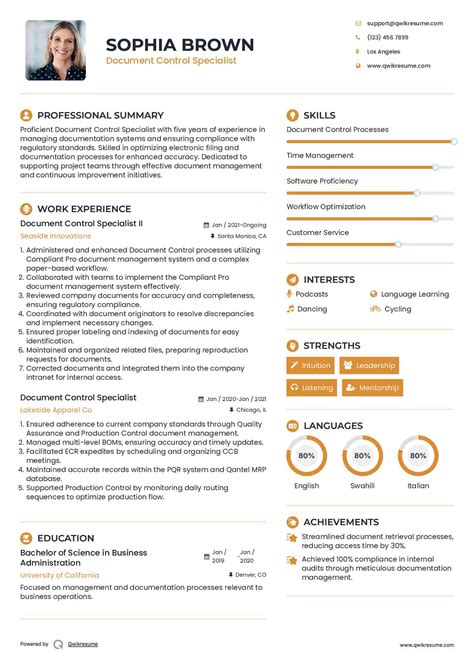 10+ Document Control Specialist Resume Samples & Templates for 2025