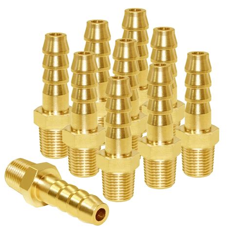 Joywayus Brass Hose Fittings,1/8" Hose ID x 1/8" Male NPT Adapter,Hose ...
