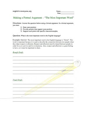 Fillable Online Advanced Making a Formal Argument The Most Important ...