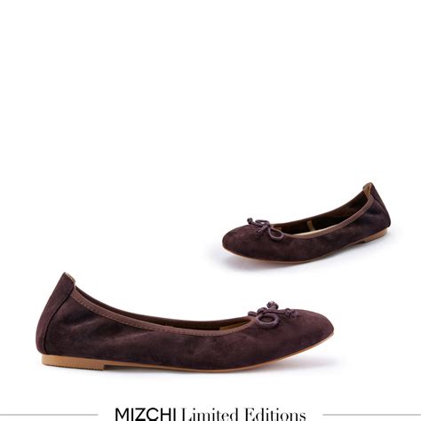 Petite Brown Suede Ballet Pumps by MIZCHI Pretty Small Shoes