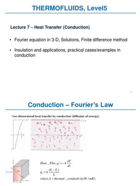 Thermofluids Level5 - Lecture 6 - HeatTransfer Conduction | PDF | Thermal Conduction | Heat Transfer