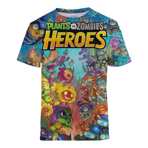 Plants Vs Zombies PVZ Kids Tshirt Casual Short Sleeve Boy Tops 5 ...
