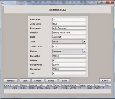 Image result for Form Pinjam Buku Java GUI