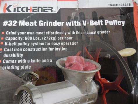 Kitchener 32 Meat Grinder With V Belt Pulley - FerisGraphics