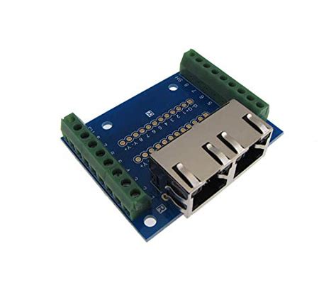 Dual RJ45 Ethernet Connector Breakout Board w/LED Screw terminals ...