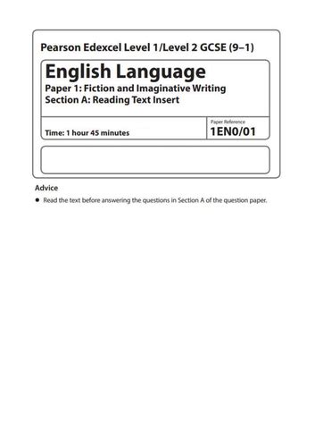 Image result for English Language Paper 1 Edexcel
