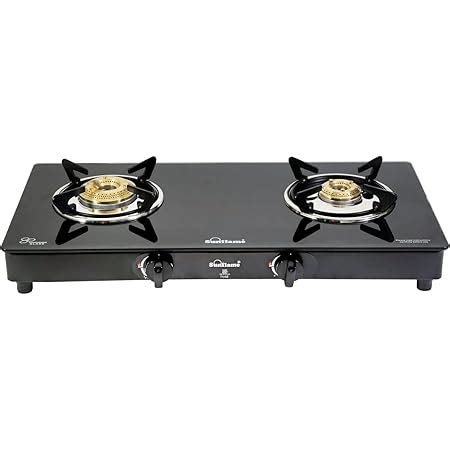 Sunflame Pride 2B BK Toughened Glass 2 Brass Burner Gas Stove (Manual ...