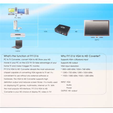 Adapter Box VGA na HDMI JWD-H1 - Mob-Shop