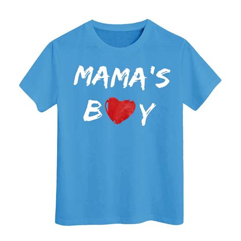 Little Boy Shirt Mama'S Boy Tee Crewneck Short Sleeve T Shirts For Kids ...