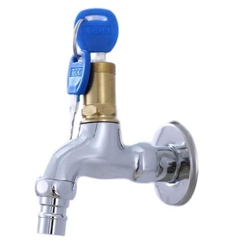 24x7 eMall Stainless Steel Tap with Lock and Key Lock Tap, 1/2" Thread ...