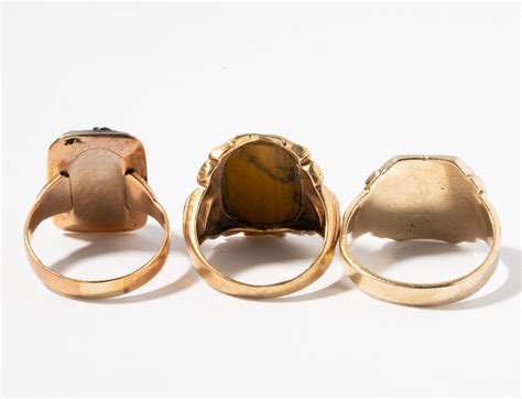 Lot - Three 10 Karat Gold Rings