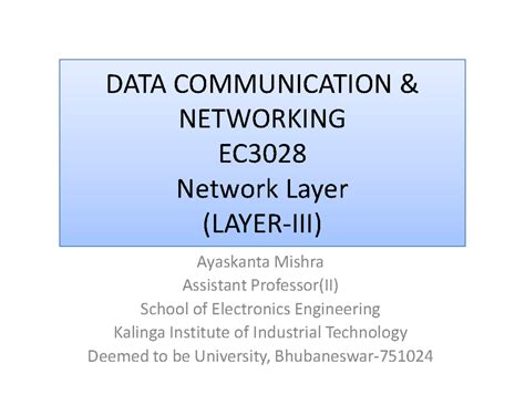 Network Layer (Layer-III) - DATA COMMUNICATION & NETWORKING EC Network ...
