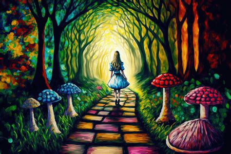 Alice in Wonderland Wall Art Fantasy Painting Reproduction - Etsy