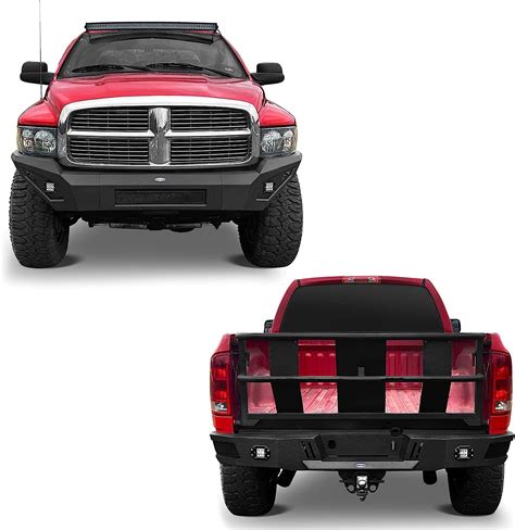 Buy u-Box Ram 2500 3500 Front Bumper + Rear Bumpers w/ Skid Plate & LED ...