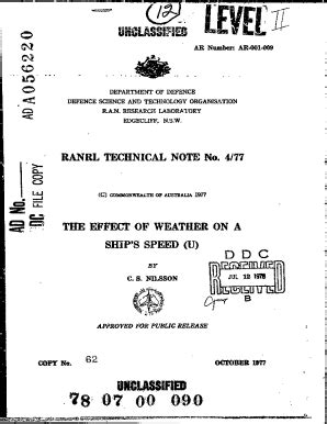 Fillable Online The Effect of Weather On a Ship's Speed. The need for ...