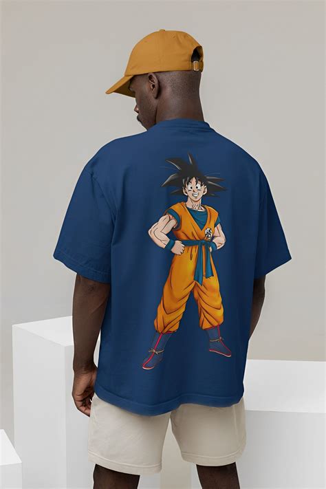 Bwolves Men's Blue Dragon Ball Goku Printed Oversized tshirt – BWOLVES