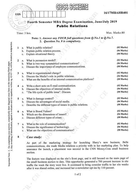 DSpace at My University: VTU Question Paper of MBA (Master of Business ...