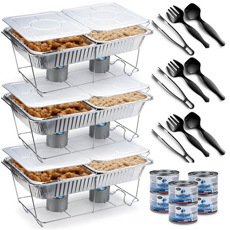 Amazon.com: Disposable Chafing Dish Buffet Set, Food Warmers for Parties, 33 Pieces Catering ...