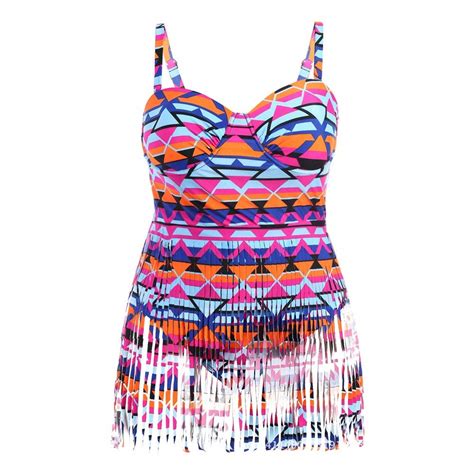 Summer Beach one-Piece Swimsuit Womens Color Block Tassel Padded Push ...
